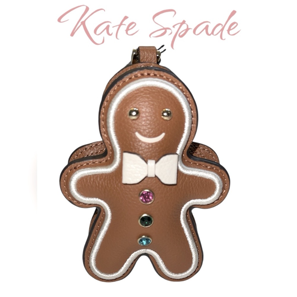 NWT! KATE SPADE GINGERBREAD KEYCHAIN BAG CHARM - Picture 2 of 8